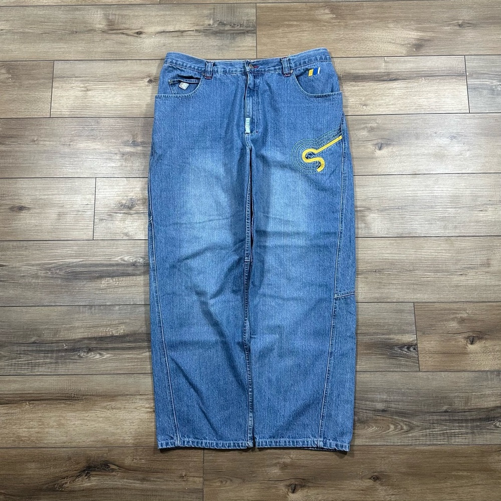 Vintage 2000’s Y2K Source Clothing Co. Wide Leg Embroidered Jeans